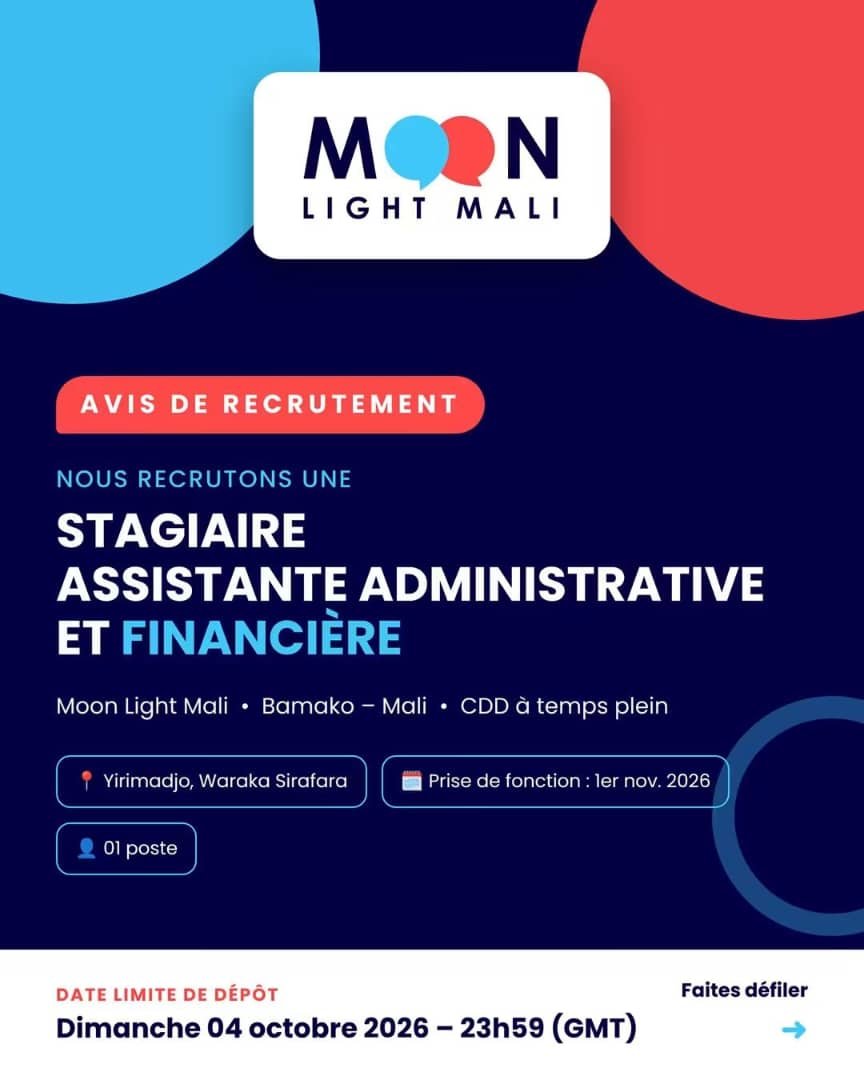 Assistant Administratif et Financier Moon Light Mali